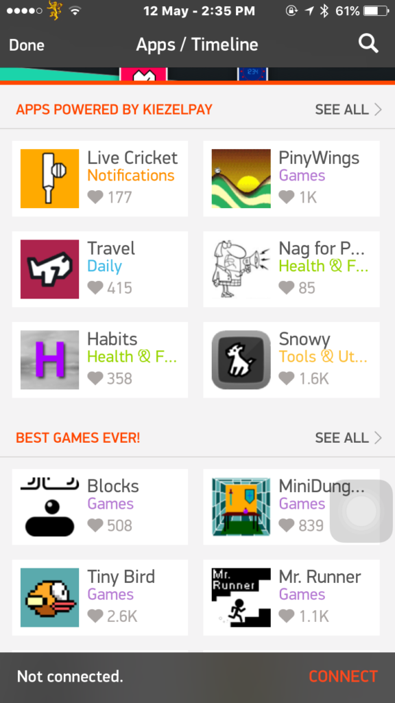 There are also games and some useful apps on the Pebble Store.