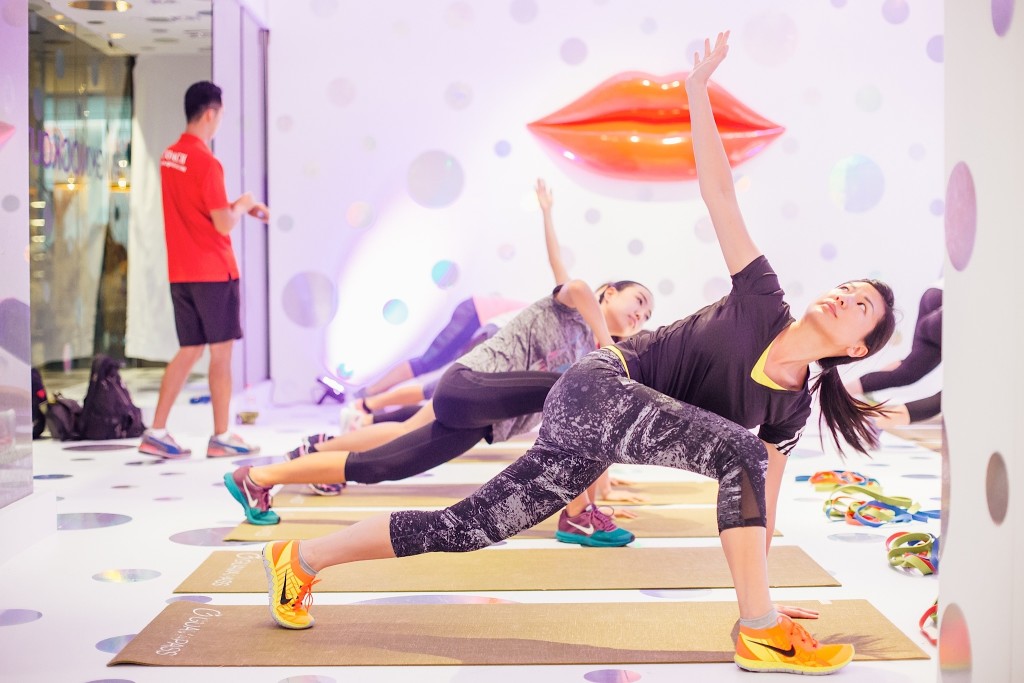 Urban Flow Yoga was another workout that participants got to try. [Photo credit to Colossal Photos]