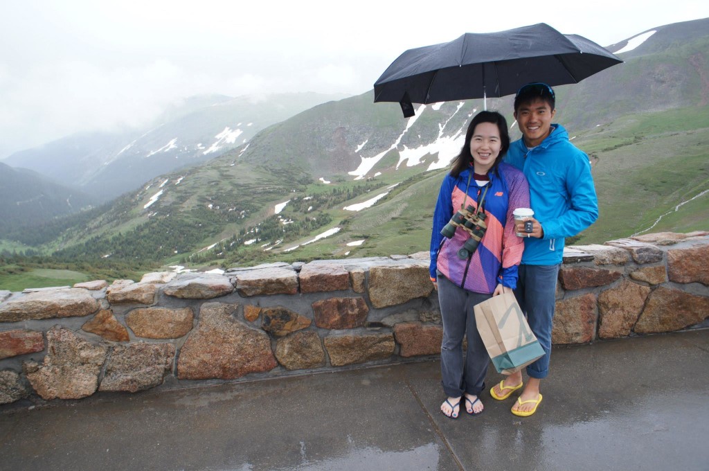 Mok and his fiancee, Belinda Ooi, on a rainy day in Colorado. Photo by Belinda Ooi.