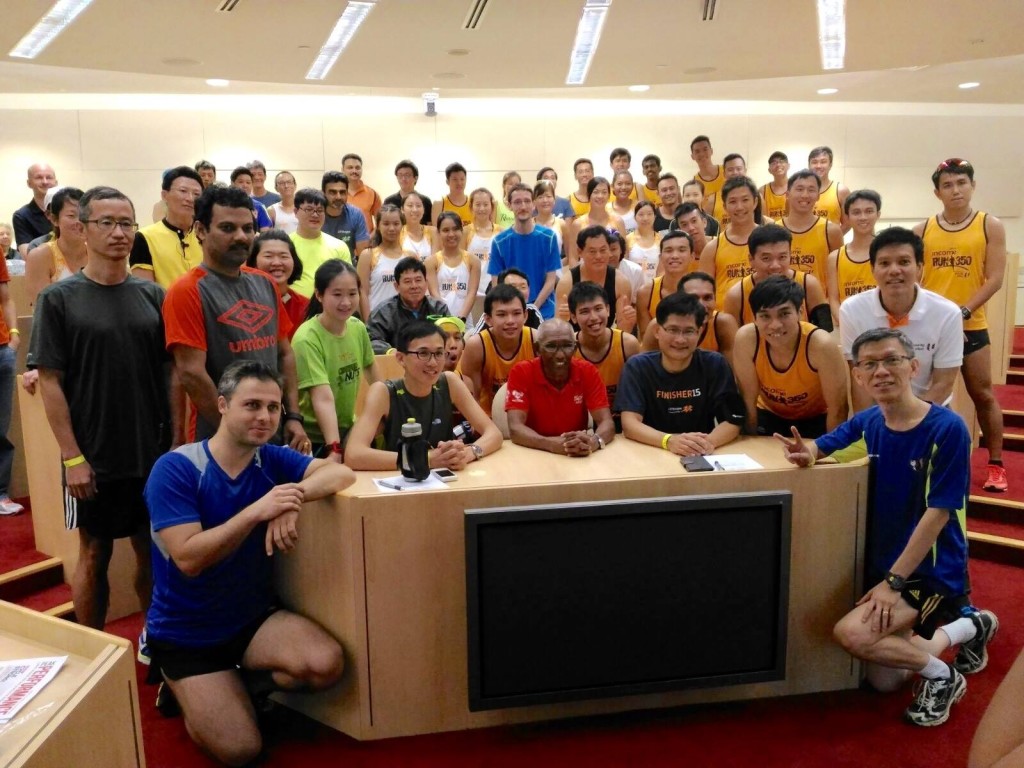 Kunalan gave a talk for RUN350 runners. [Photo from RUN350]