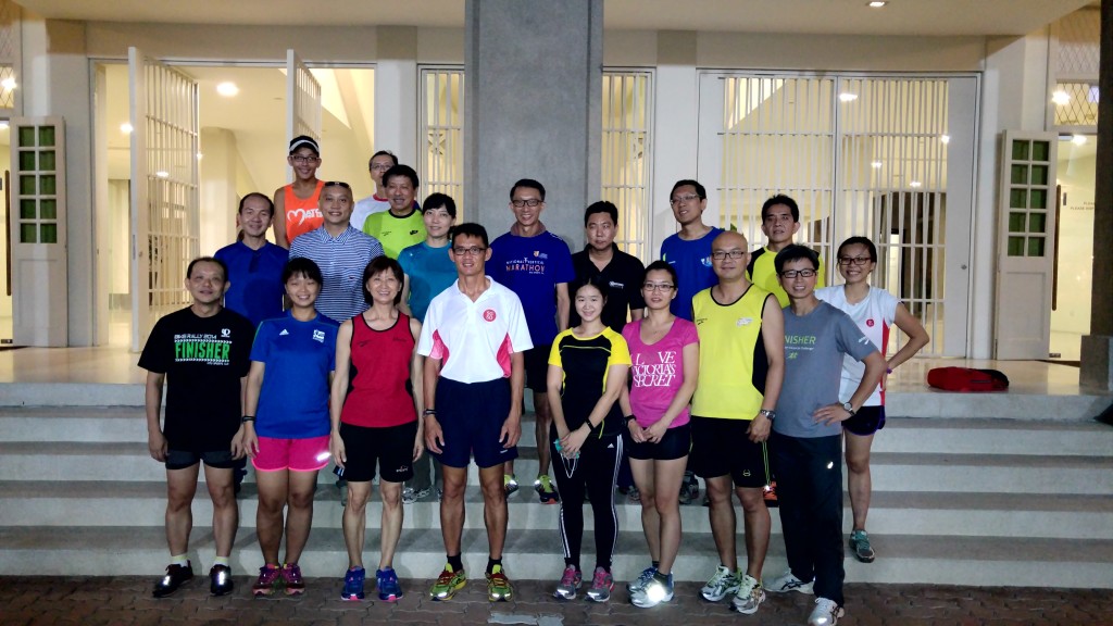 The group at a running clinic with Yong Yuen Cheng, organised by People's Association.