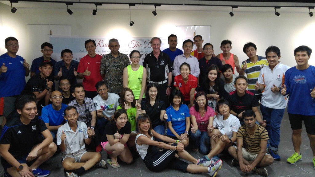 The group of runners at yesterday's talk with Tony Benson.