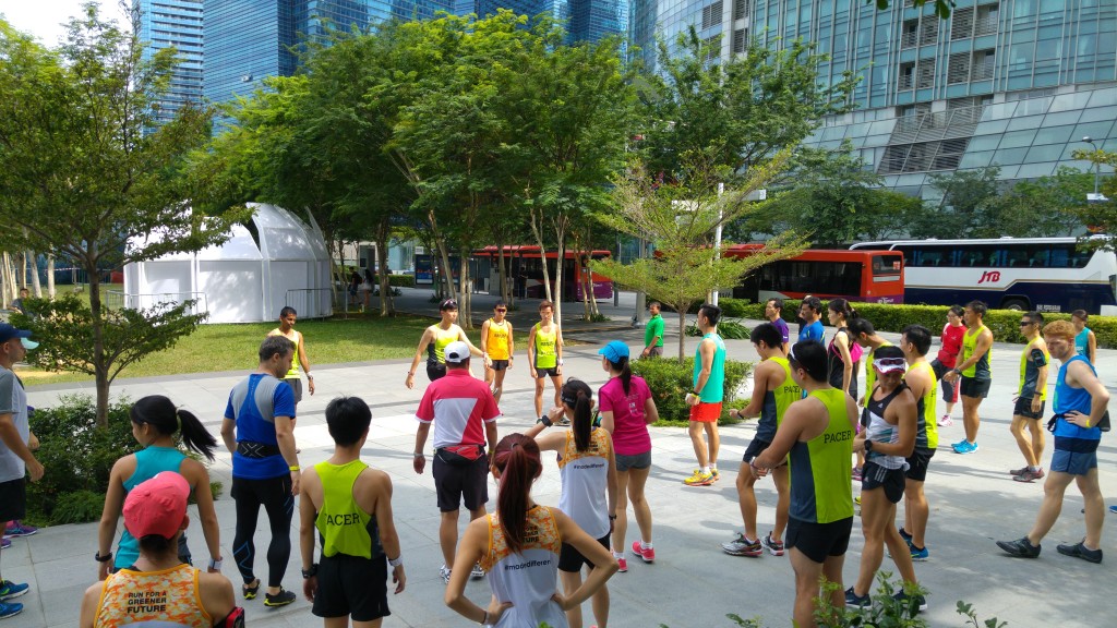 Stretching exercises are important, regardless of whether you are running alone or in a group.