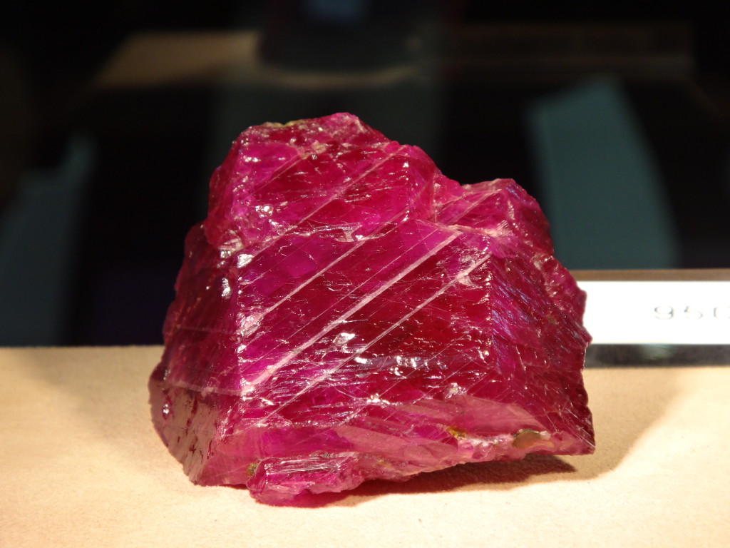 The 950-karat, untreated Burmese ruby rough.