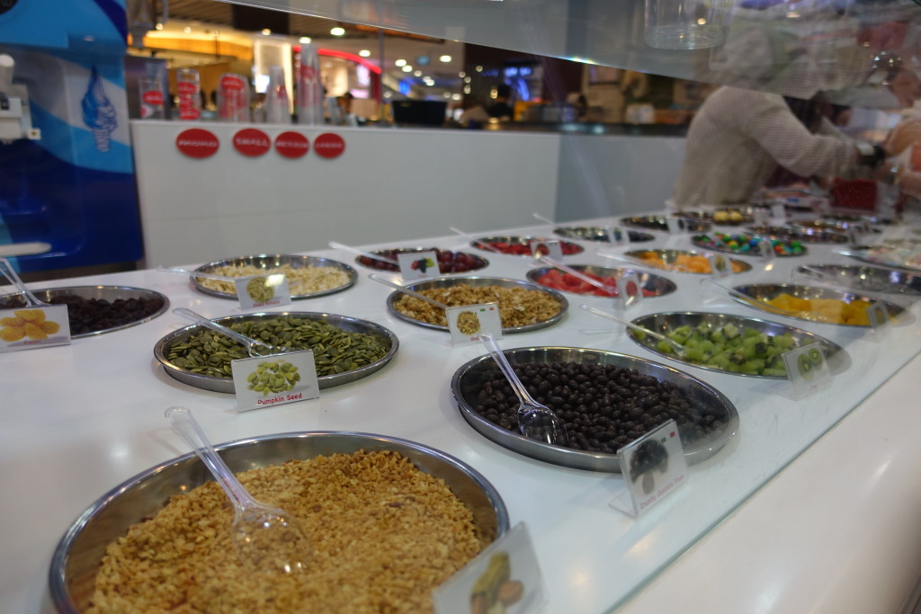 A wide variety of healthy toppings to choose from.