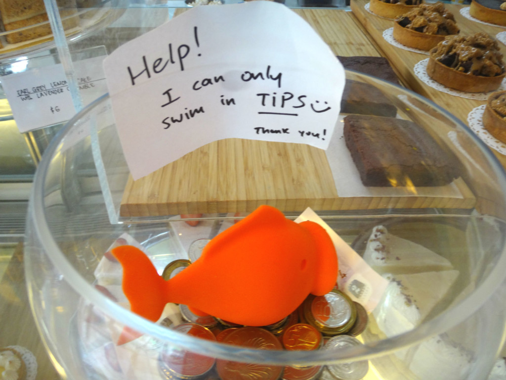 This cute toy fish greets you at the counter at Bloomsbury Bakers.