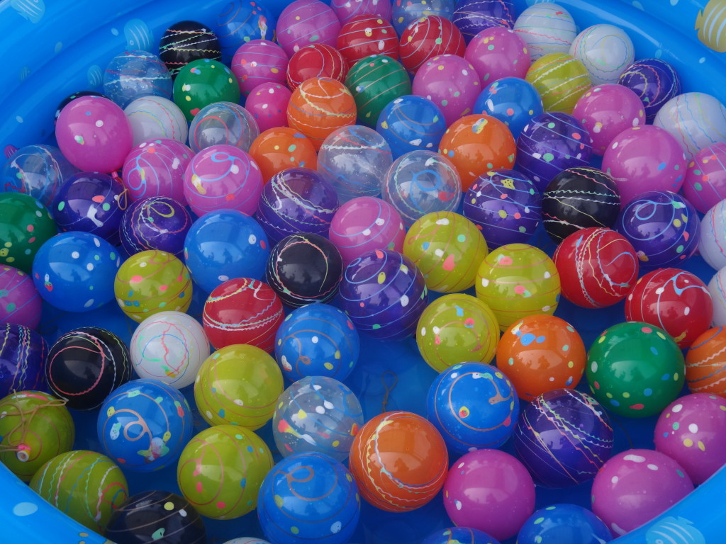 These colourful balloons were part of the carnival games.
