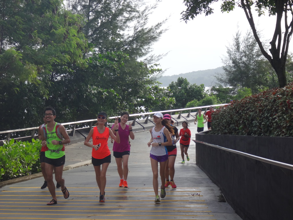 Runners at Punggol Waterway Park.