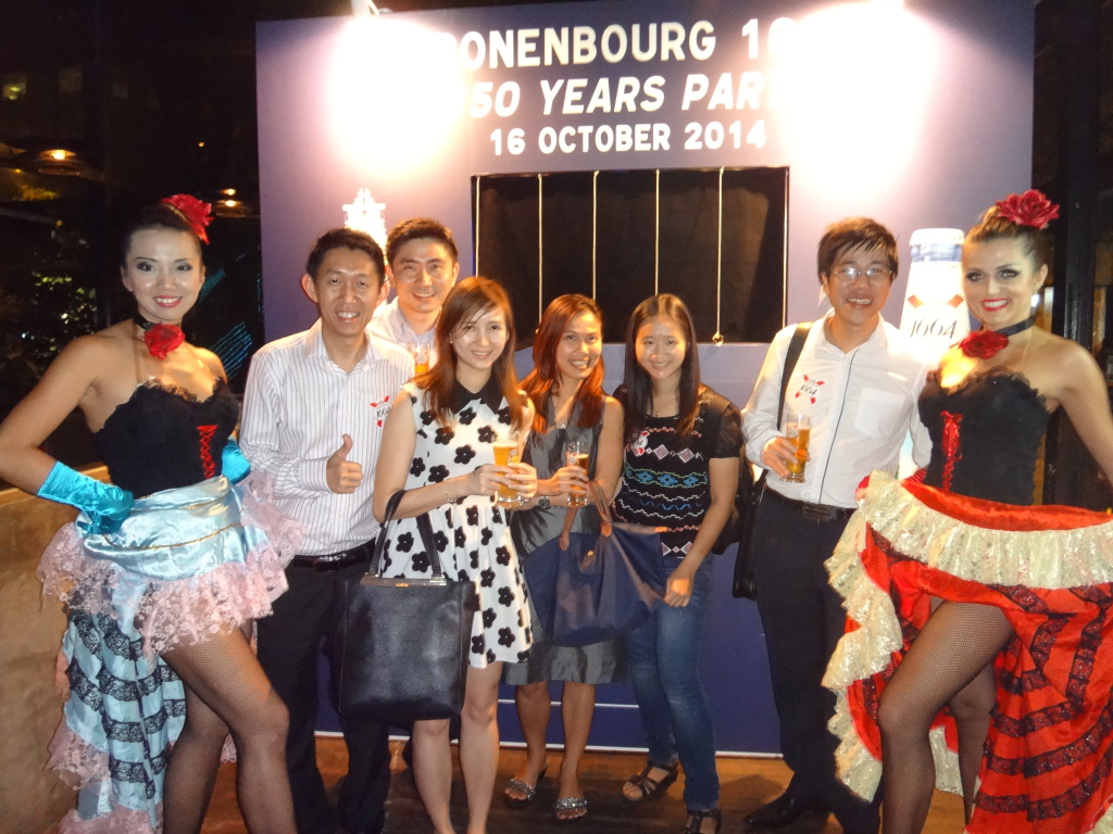 My friends and I pose with the fun-loving can-can girls.