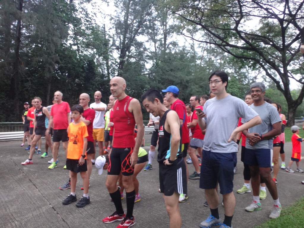 The runners are all set and ready to flag off.