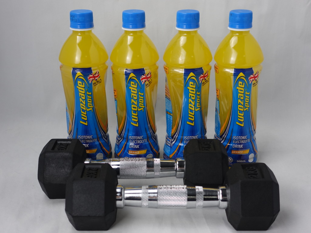 Replenish your energy with Lucozade during and after a workout.