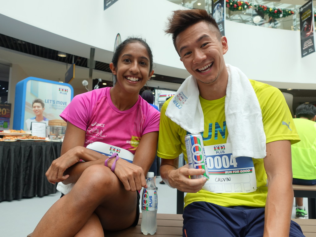 All smiles after running for charity.