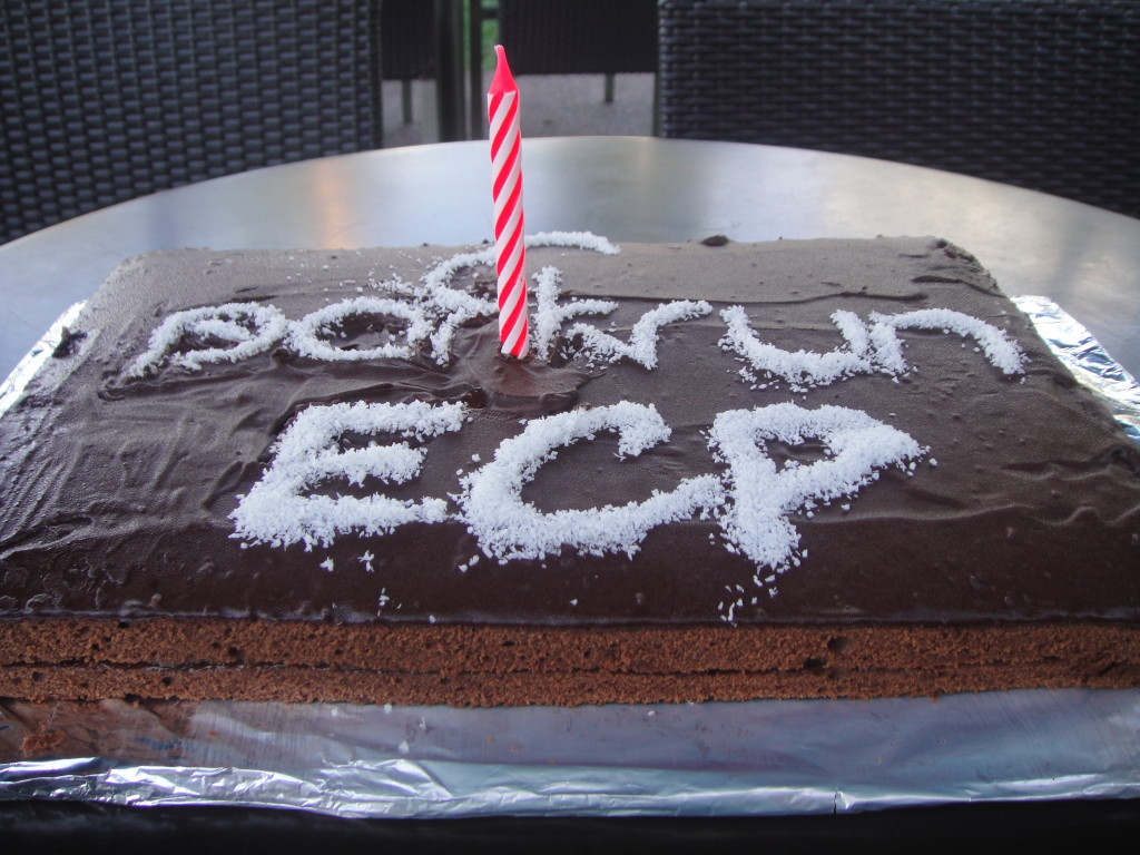 A delicious home-made birthday cake greeted runners at the end.