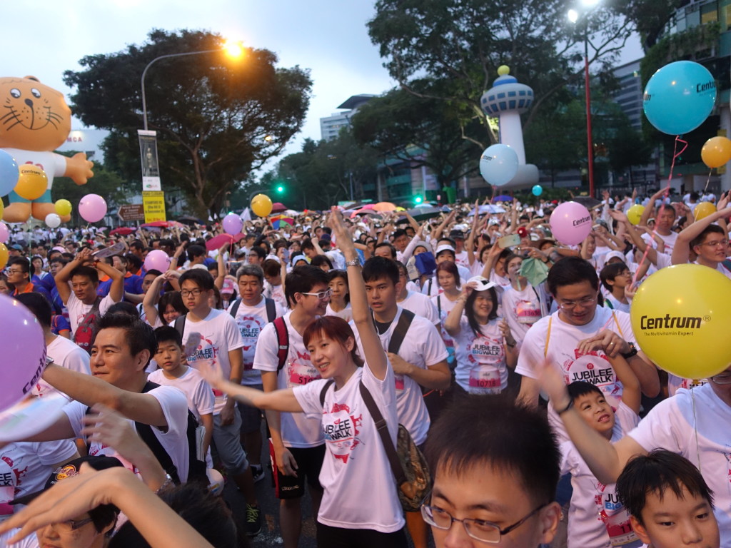 Participants warm up before flag-off.