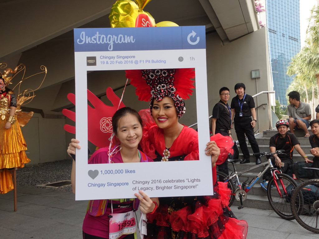 One of the many colourful performers along the route.