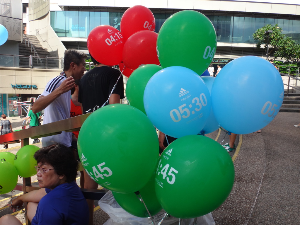 Yup, these colourful balloons will also be used on race day.