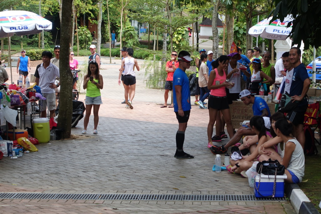 The scene at MacRitchie Reservoir is bustling.