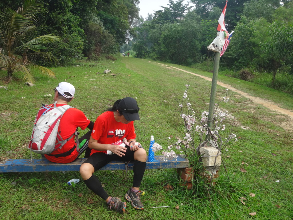 Runners taking a rest.