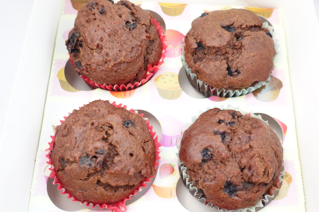 Freshly baked carob muffins.