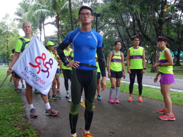 Mr Yong poses for the camera during one of his GO50 runs in May.