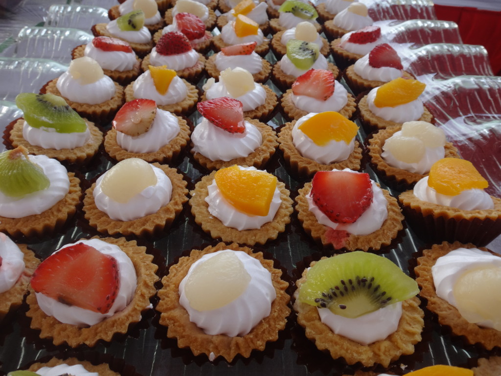 The fruit tarts looked delicious.