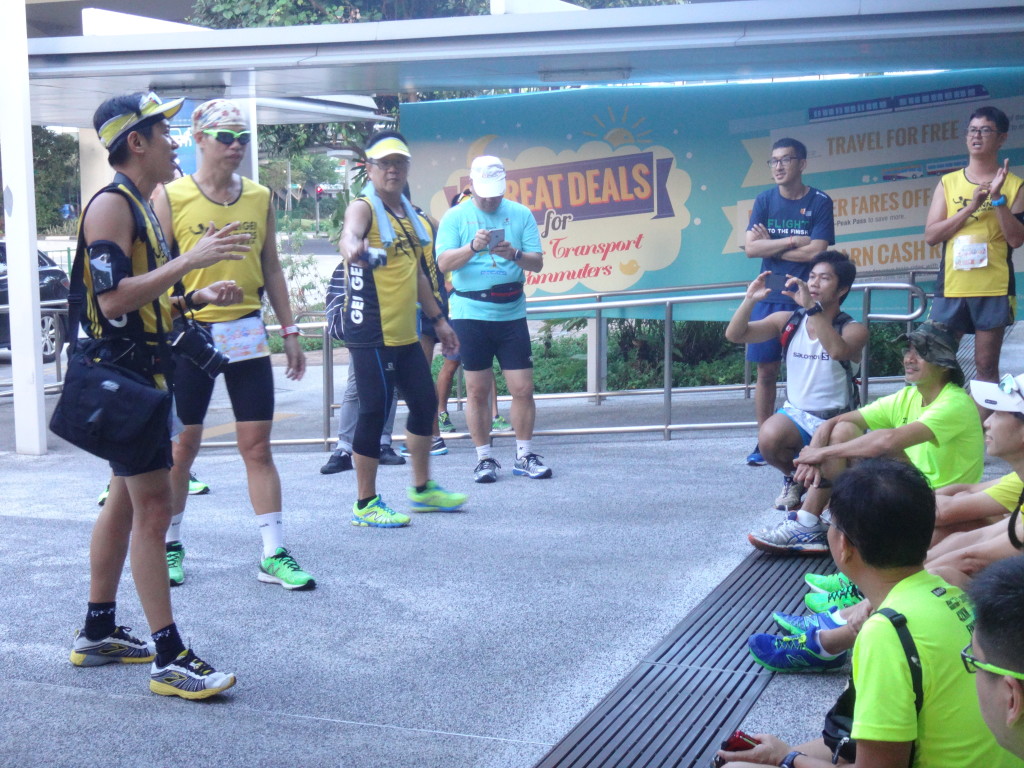 A briefing before setting off.