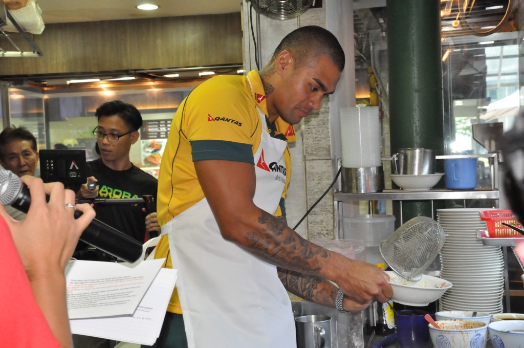 Winterstein prepares his winning Laksa.