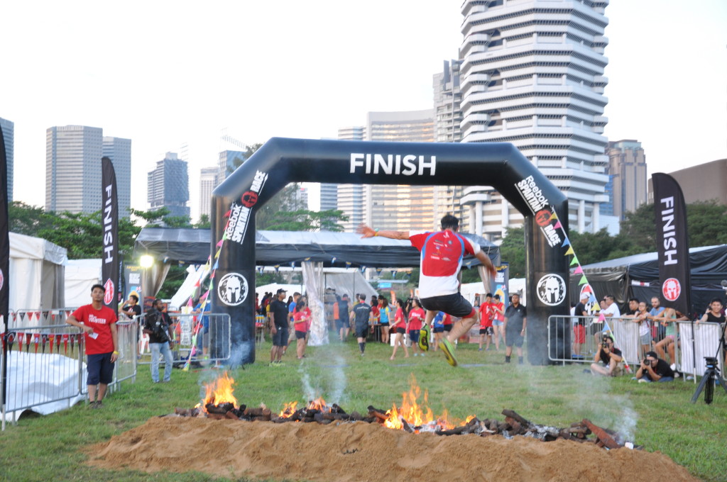 Fire stands between a participant and victory.