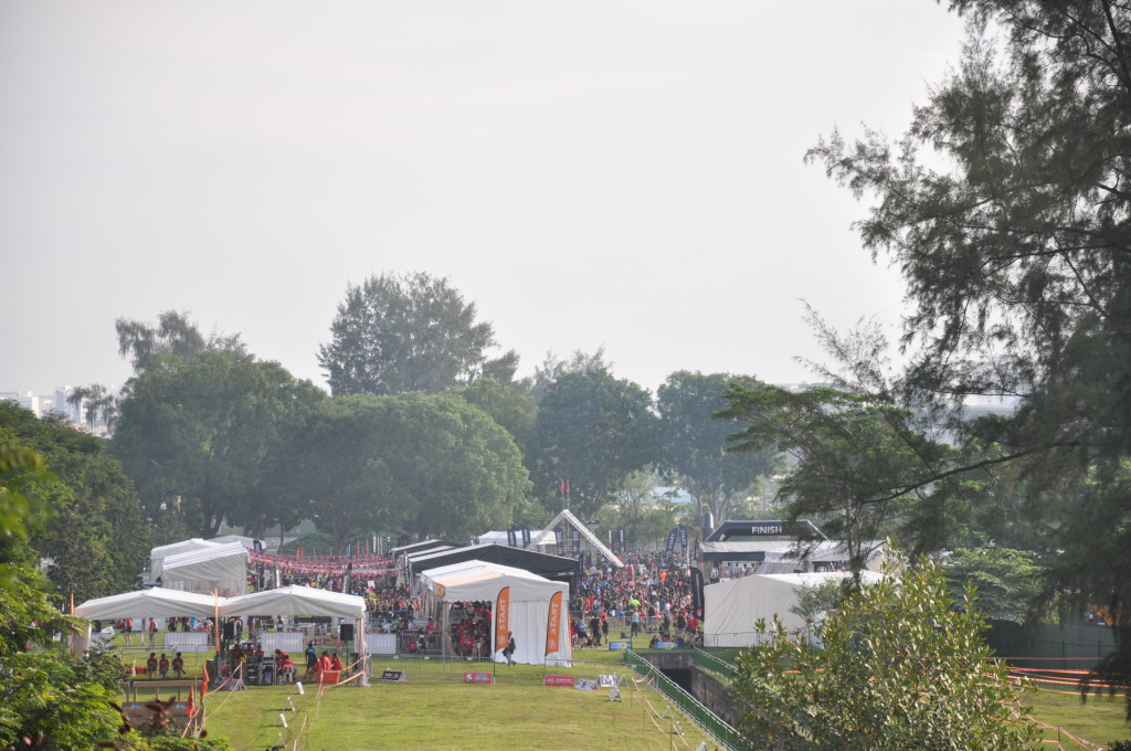 The Race Village from a distance.