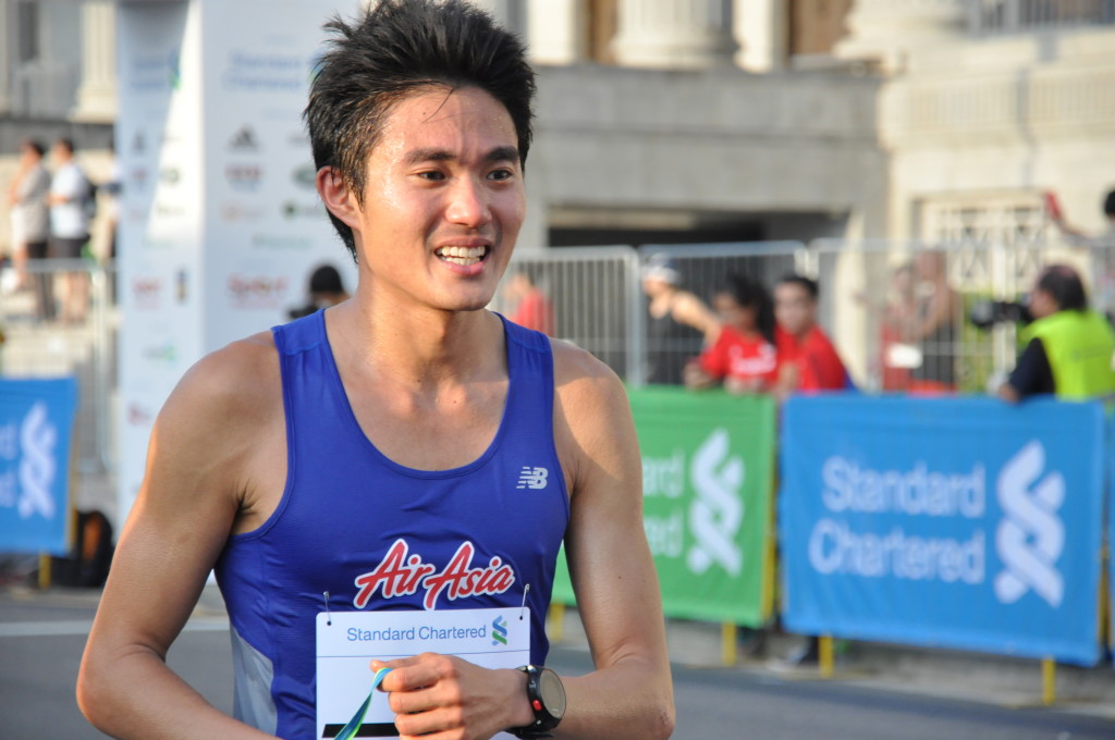 Mok Ying Ren is the first Singaporean to cross the finishing line.