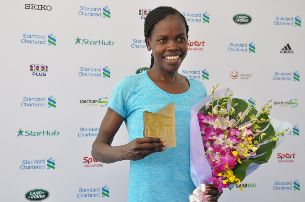 Doris Changewyo wins in the Full Marathon Women's Open category - on her marathon debut.