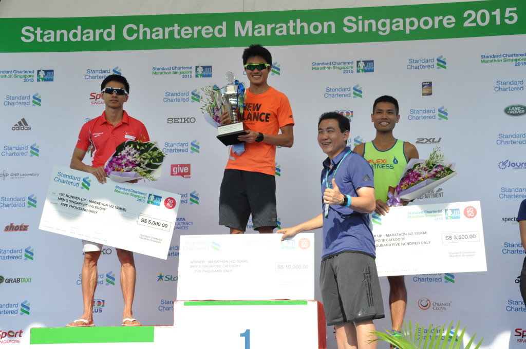 Top three Singaporean Men finishers.
