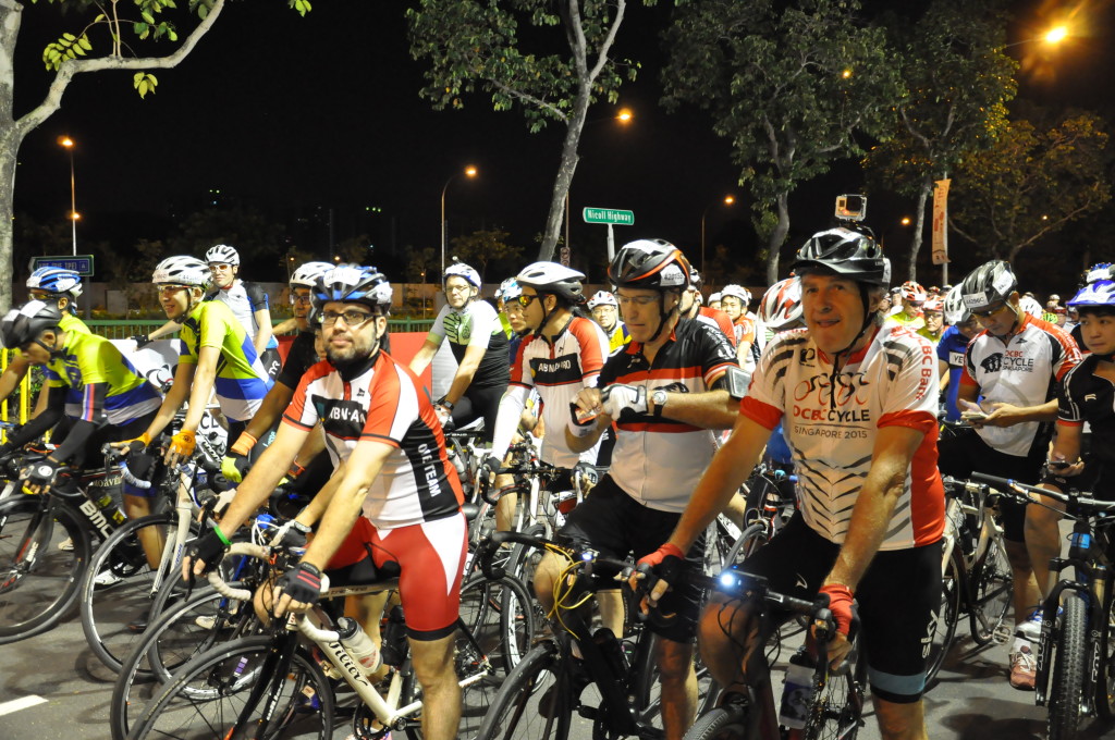 Sportive Ride participants at the starting line.