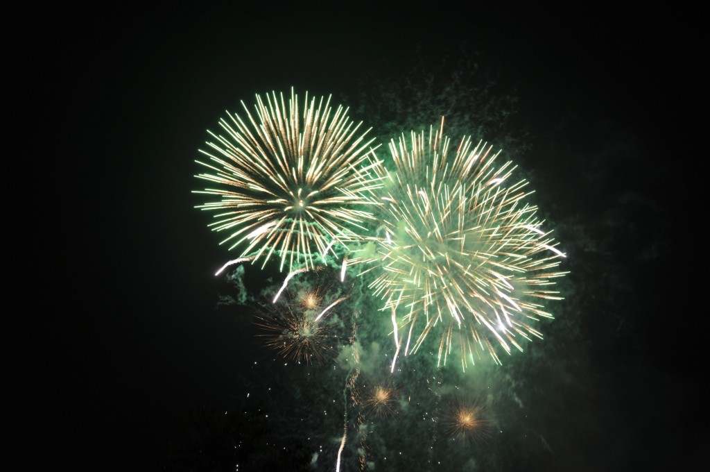 Fireworks lit up the night sky the moment we ended our race.