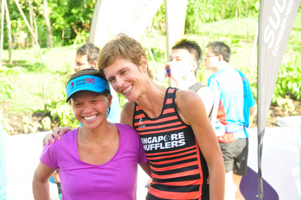 Happy girls after their run.