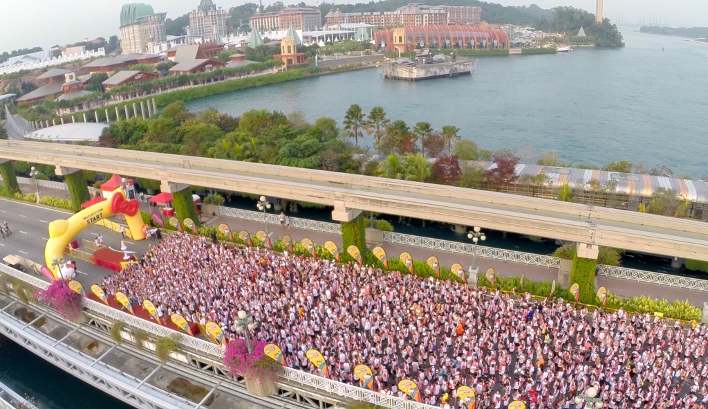 The scenic race route took runners through Sentosa. (Credit: Hello Kitty Run).