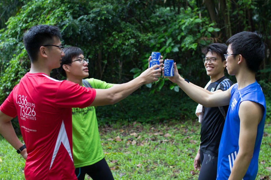 Sponsors such as Pocari Sweat Singapore have helped the quartet. [Photo courtesy of Mental Muscle]