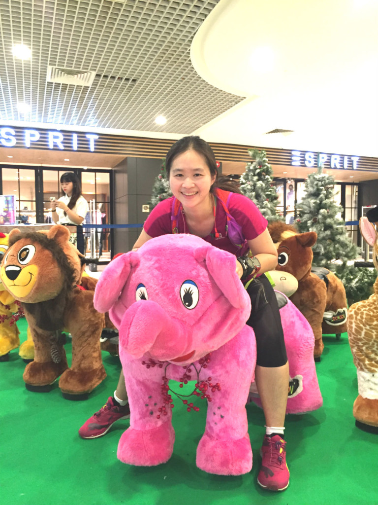 Chilling out at Parkway Parade after the run.