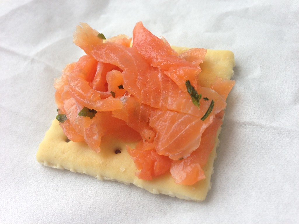 Tastes scrumptious as a snack with cracker biscuits.