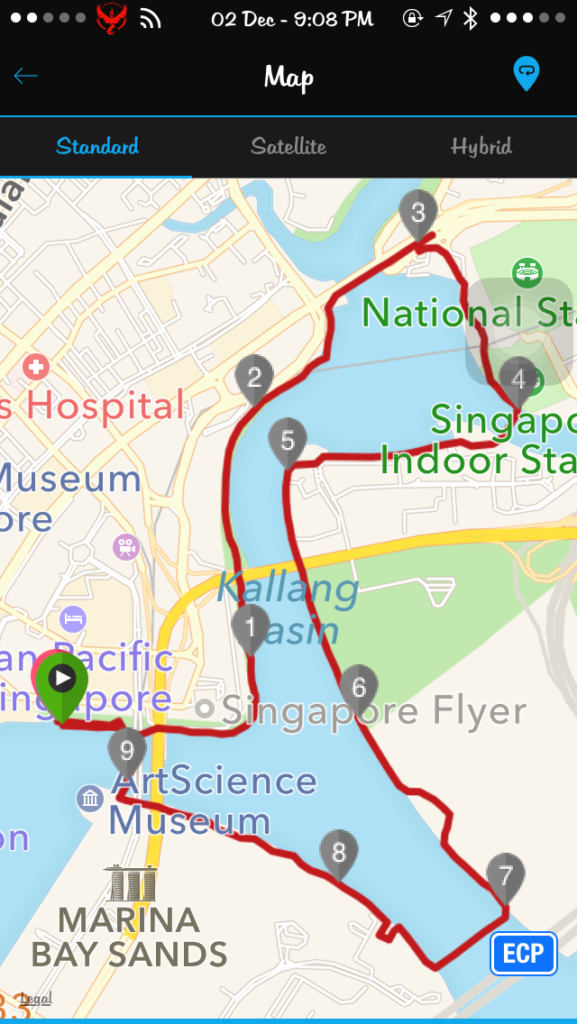We ran around the scenic Marina Bay.