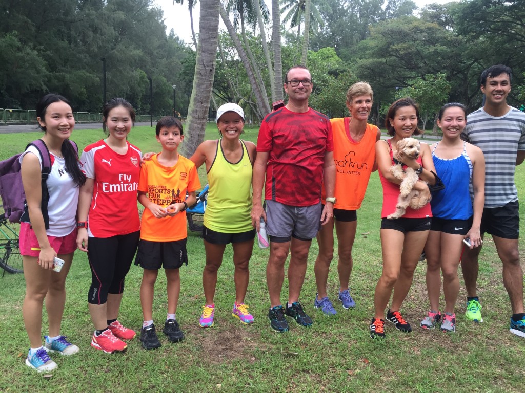 With friends after the run.