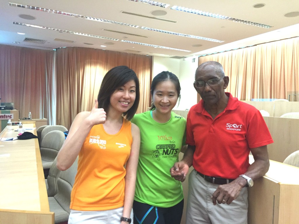 With Shennon from Young NTUC (left) and C. Kunalan (right).