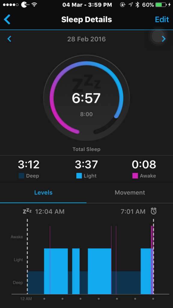 The sleep tracking feature is extremely comprehensive. 