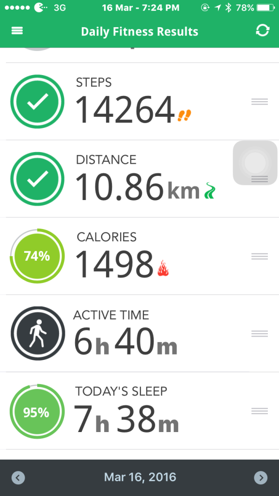 Get a summary of your activity levels through the LifeTrak app.