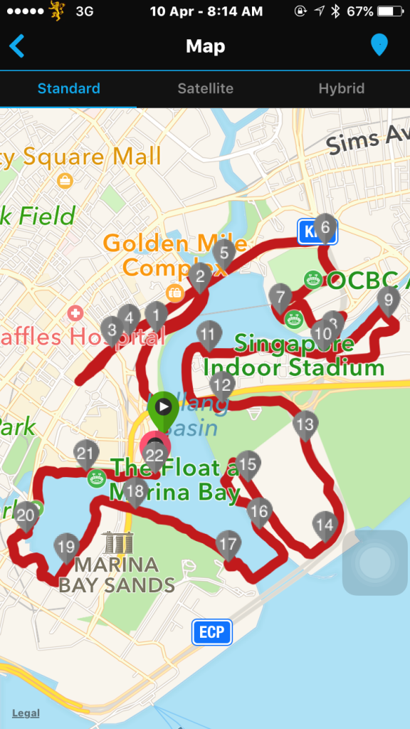 I took part in the 21.1km race this morning.