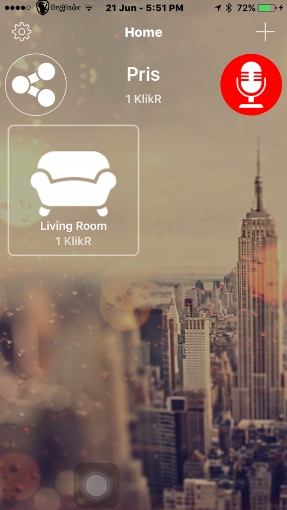 I set up the KlikR with my living room television.