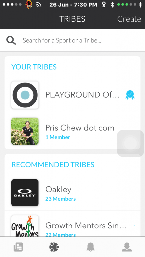 On Playground, you can see Tribes that you have joined as well as Tribes that the app recommends.