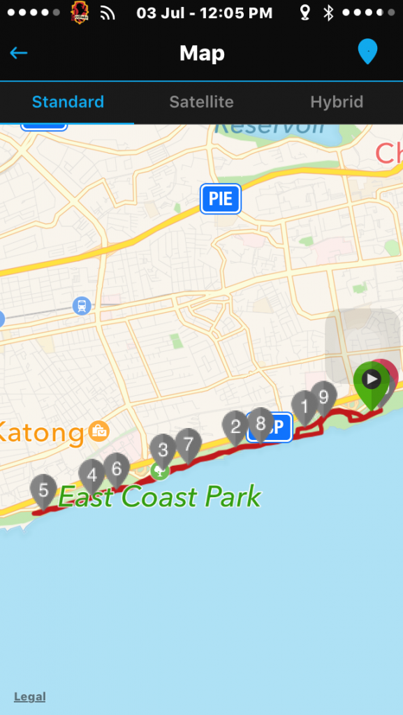 The race route was a simple out-and-back one through ECP.