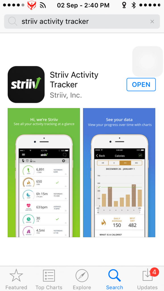 The Striiv app is a free download on both Apple and Android.