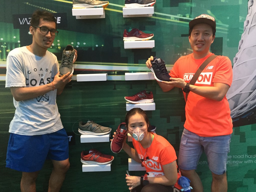 My friends and I pose for fun shots with the New Balance Vazee Pace shoes.